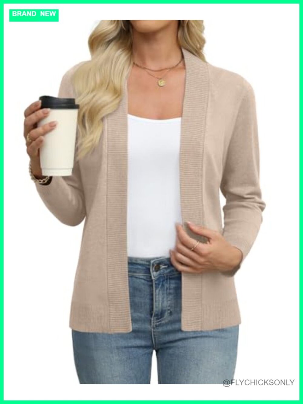 Women's Lightweight Cardigan Long Sleeve Open Front Knit Sweater